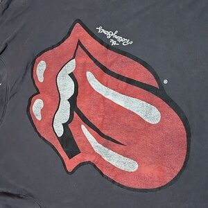 H&M THE ROLLING STONES GRAPHIC DARK GRAY CREW-NECK TEE-SHIRT LARGE